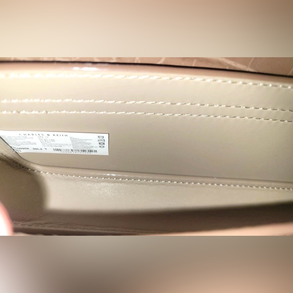 Charles & Keith Croc-Embossed Crossbody Bag in Brown Faux Leather & Dust Bag - Picture 16 of 16